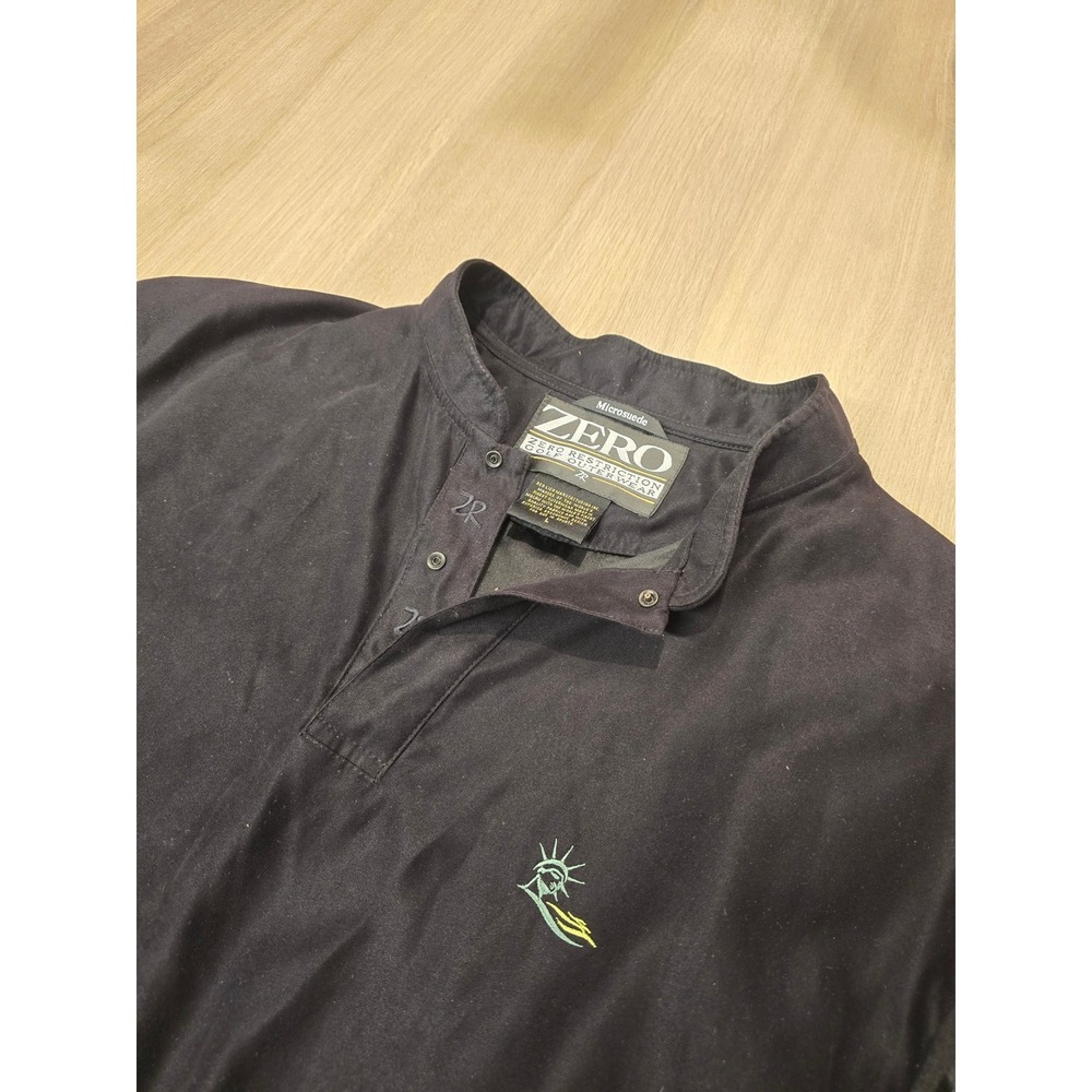 Zero Restriction Mens Microsuede Golf Vest Black‎ Quarter Snap Pullover Large